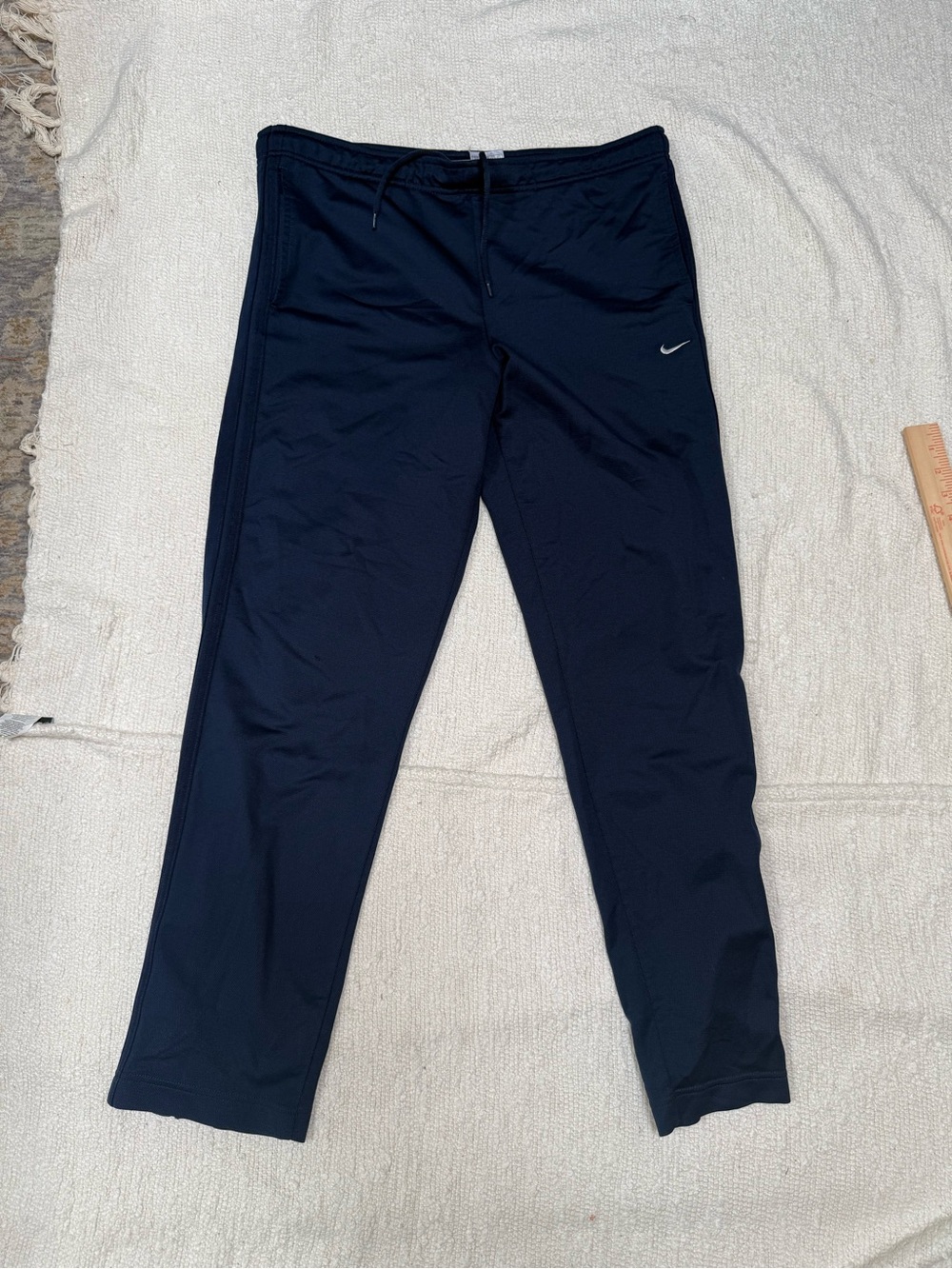 Nike Men’s Solid Blue Polyester Jogger Pants Drawstring Elastic Waist Medium